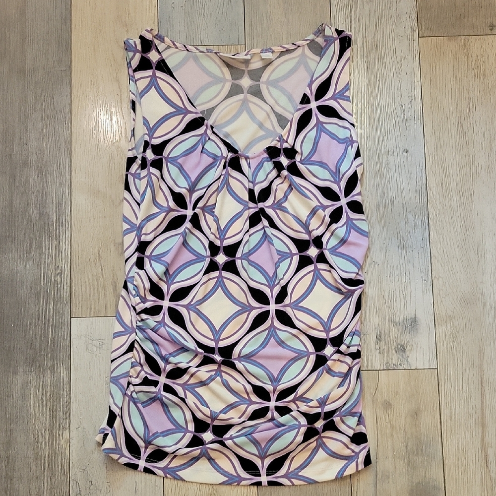 New York & Company Pastel Patterned Tank Top